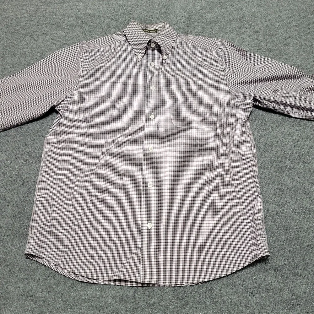 Eddie Bauer Shirt Mens Small Wrinkle Resistant Button Down Blue Red Plaid Cotton - Picture 2 of 9